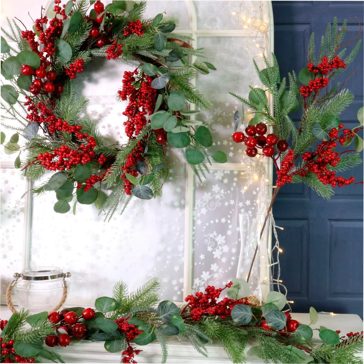 Christmas florals, clips, picks and ribbon