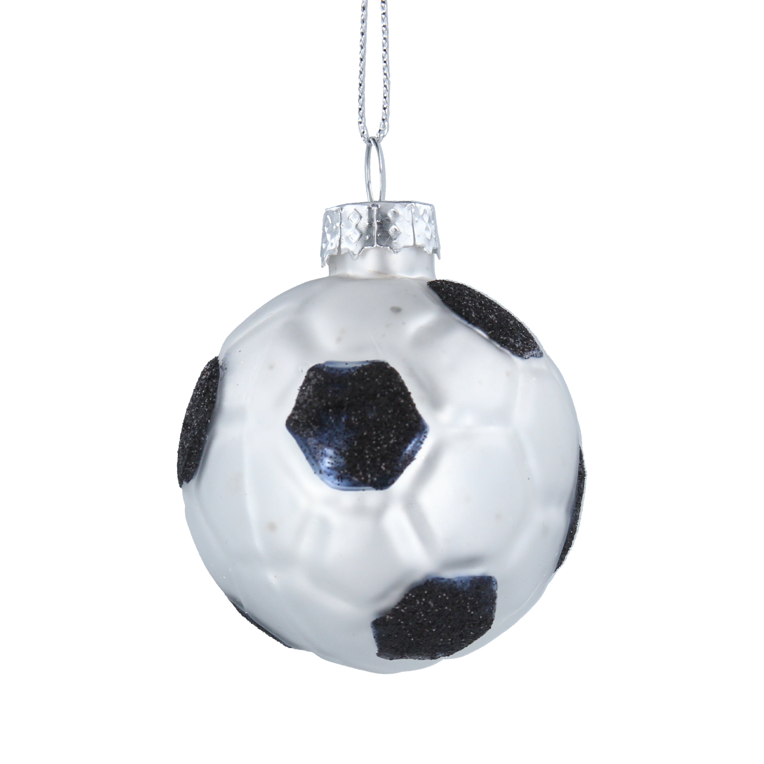 Glass football hanging decoration