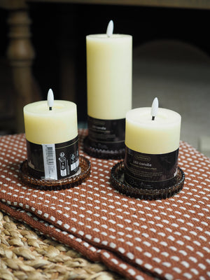 Ribbed coloured glass candle coaster