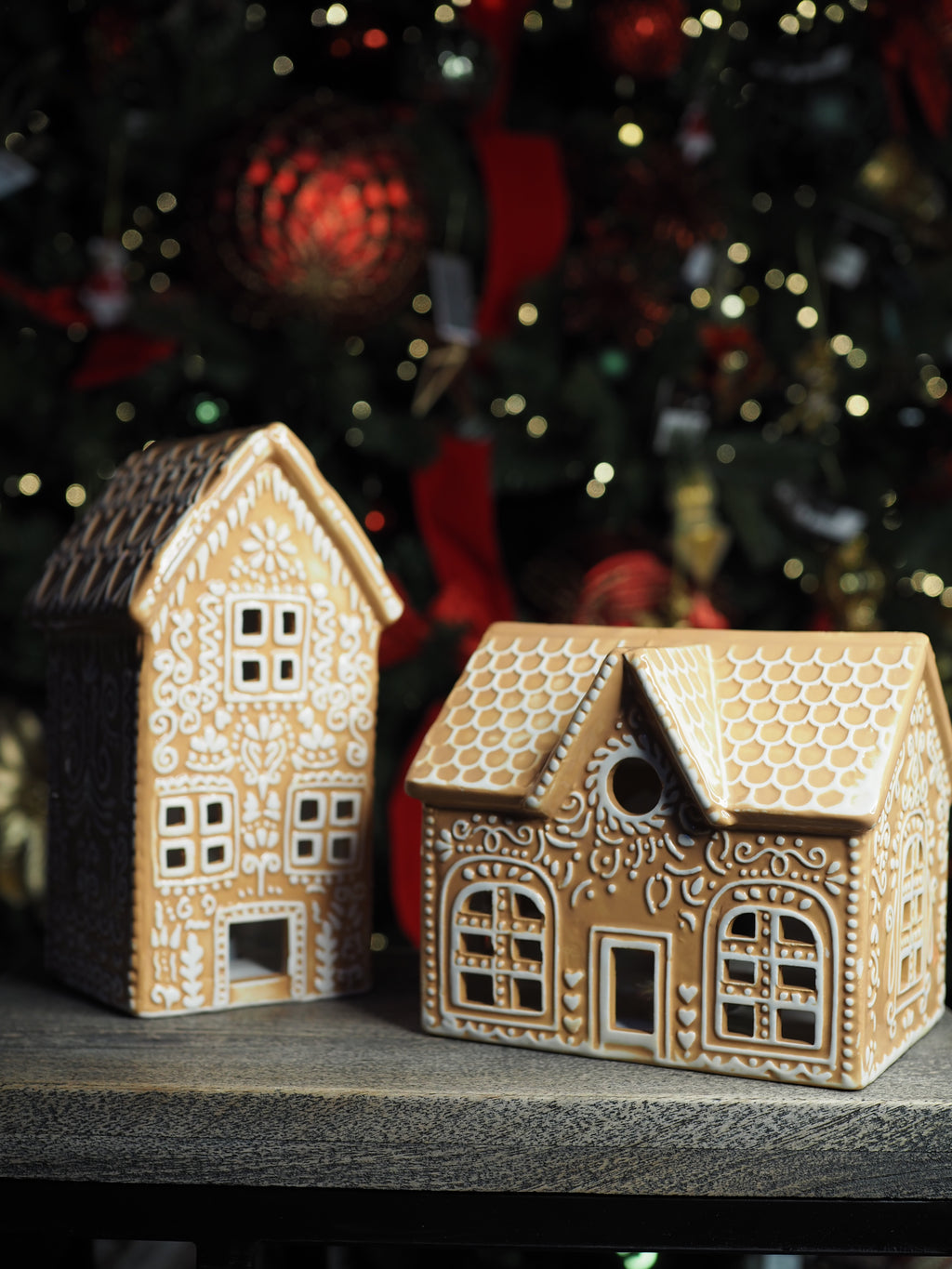 Ceramic LED light up gingerbread town house