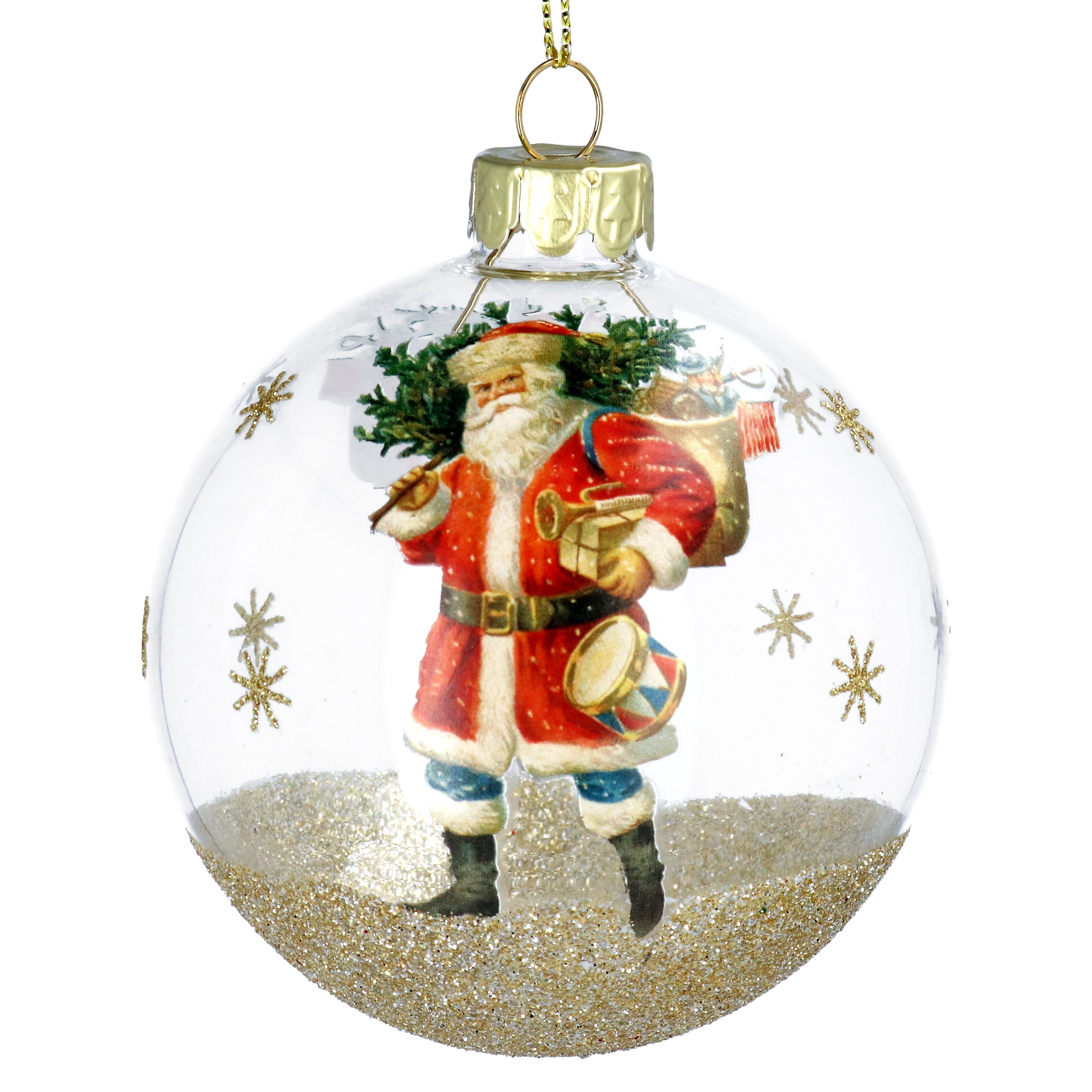 Vintage Santa glass bauble