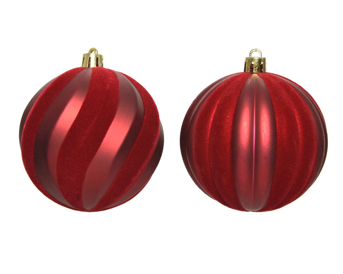 Rich red shatterproof baubles (2 styles)