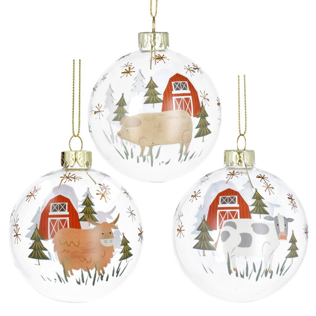 Farm animal Christmas bauble