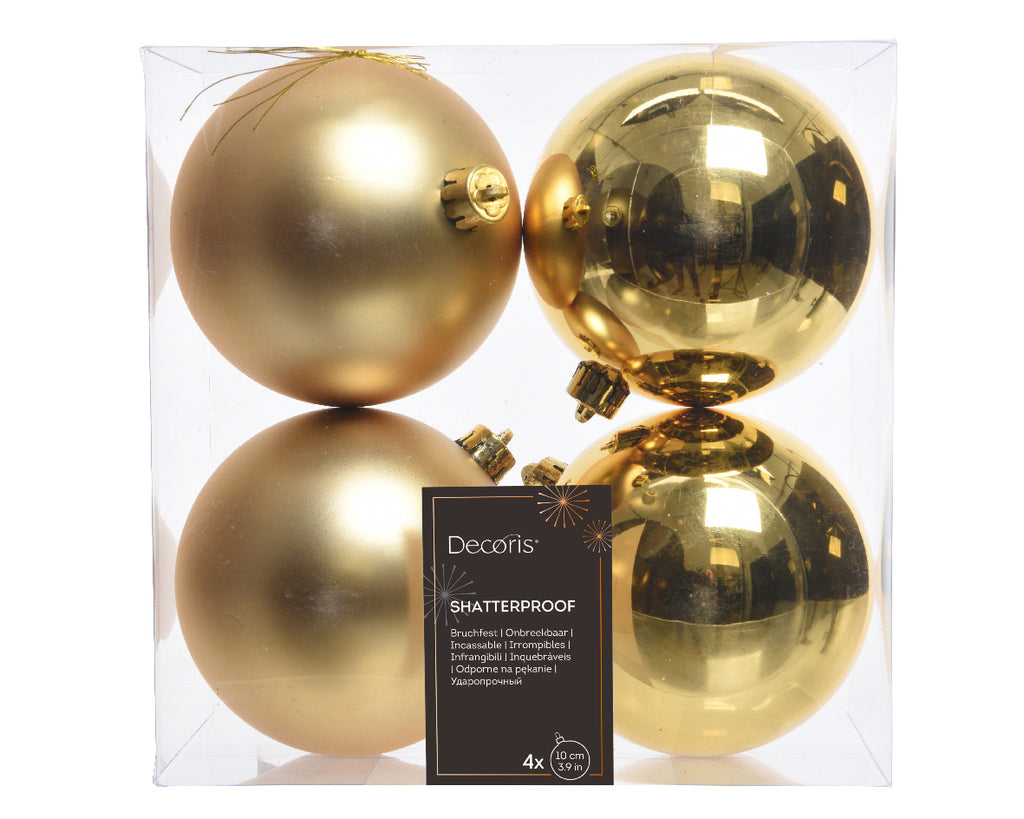 Box of 4 Light Gold Baubles