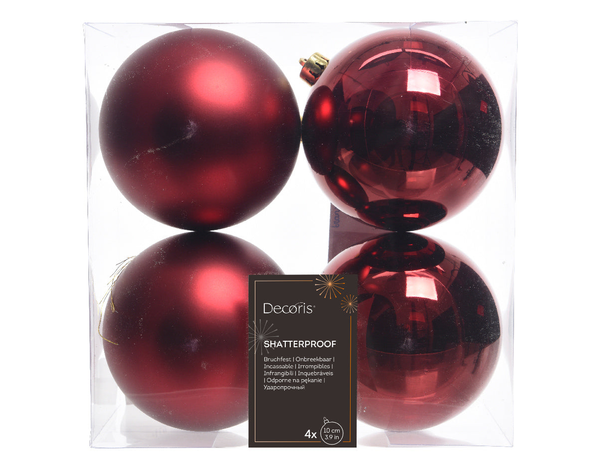 Box of 4 Oxblood Baubles