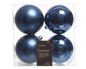 Box of 4 Midnight Blue Baubles