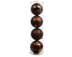 Espresso shatterproof baubles 14cm