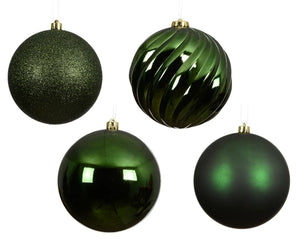 Pine Green Baubles 4 pack