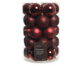 Box of 34 Burgundy/Oxblood shatterproof baubles