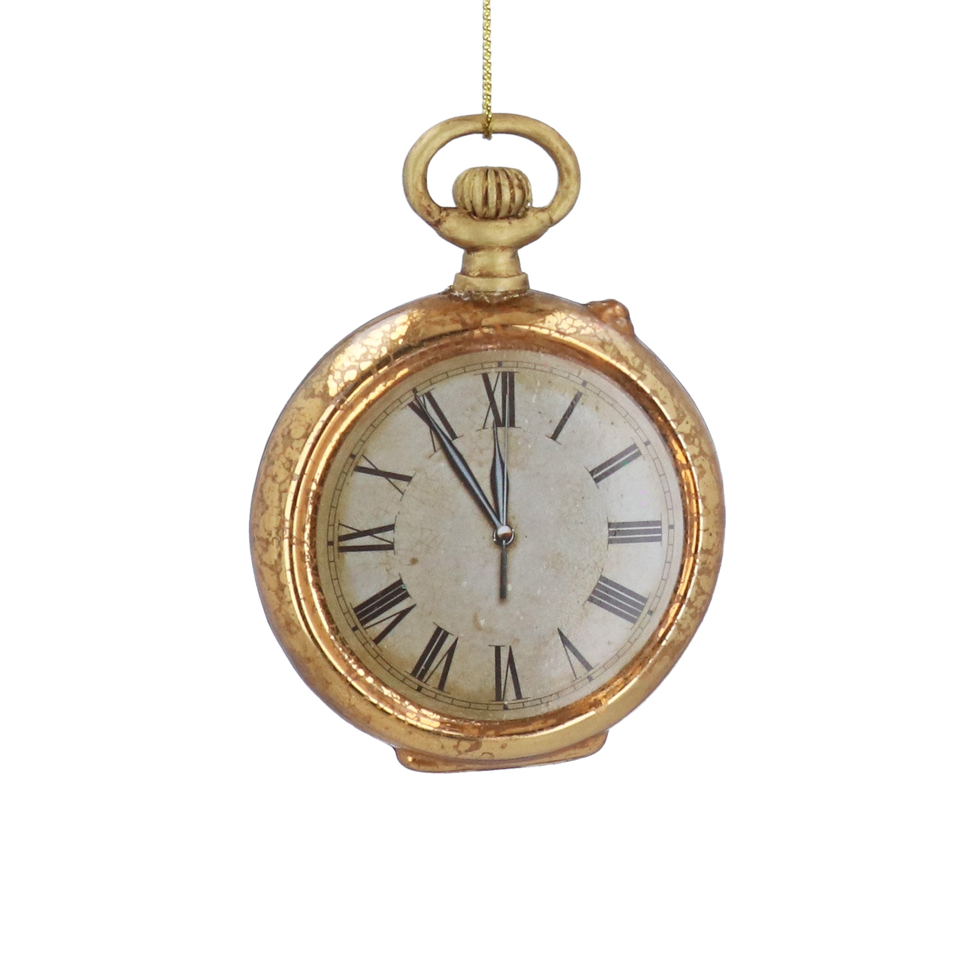 Gold glass pocket watch hanging decoration