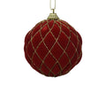 Red shatterproof bauble with gold detail
