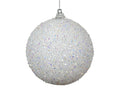 White sequin shatterproof bauble