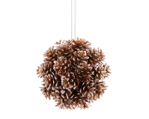 Pine Cone with Snow Tips on Wire Small
