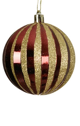 Oxblood and gold baubles shatterproof baubles