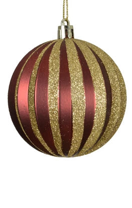Oxblood and gold baubles shatterproof baubles