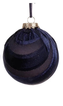 Bauble Night Blue Velvet Fabric 2 designs