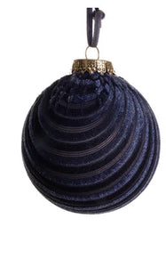 Bauble Night Blue Velvet Fabric 2 designs