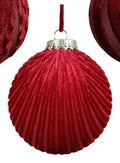 Burgundy red velvet touch baubles