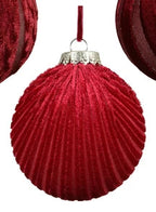 Burgundy red velvet touch baubles