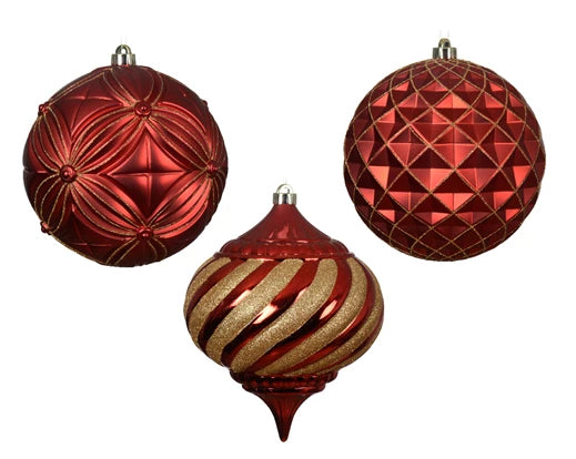 Large oxblood shatterproof baubles