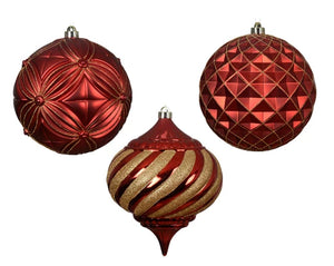 Large oxblood shatterproof baubles