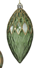 Elegant pine green and gold detail shatterproof baubles