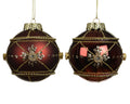 Burgundy and gold jewelled shatterproof bauble