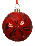 Red flocked shatterproof baubles