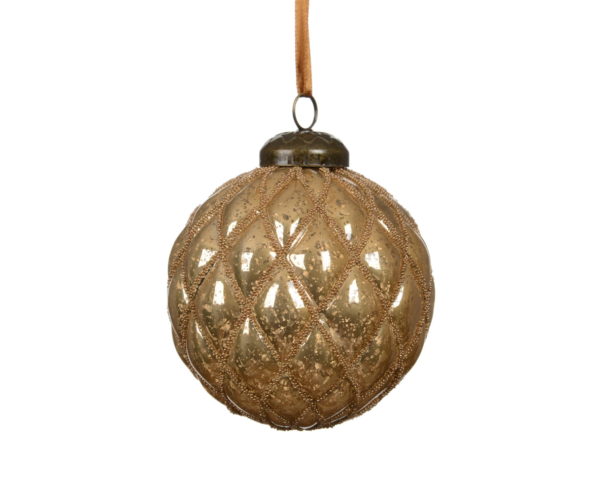 Carmel brown speckled shatterproof bauble