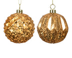 Brandy coloured gold speckled geometric shatterproof baubles