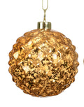 Brandy coloured gold speckled geometric shatterproof baubles