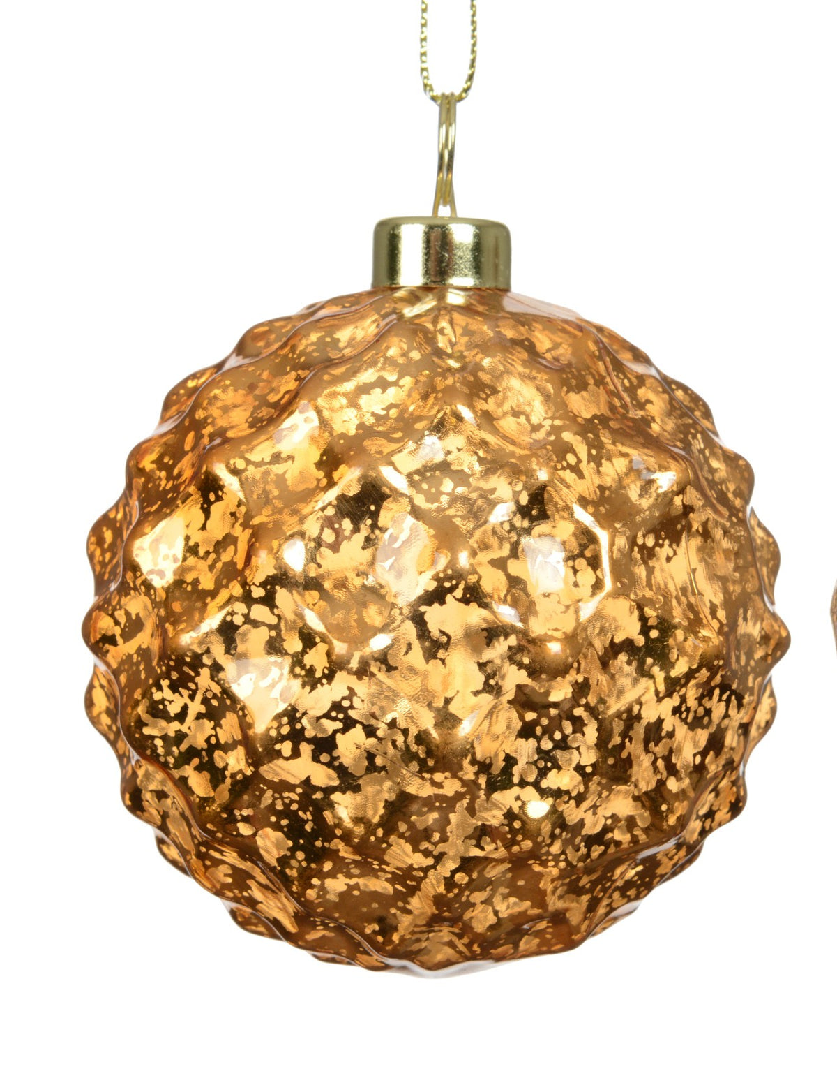 Brandy coloured gold speckled geometric shatterproof baubles