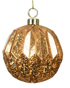 Brandy coloured gold speckled geometric shatterproof baubles
