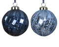 Navy/baby blue speckled swirly shatterproof bauble