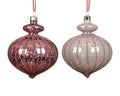 Pink striped speckled hanging shatterproof decorations