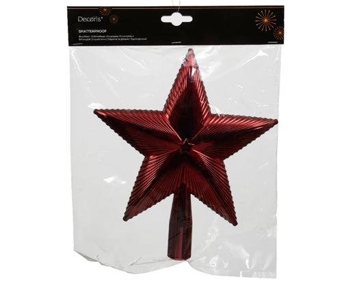 Burgundy Shiny Star Tree Topper