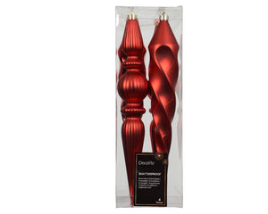 Red pendant style hanging decs (Pack of 4)