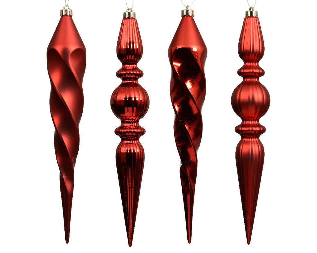 Red pendant style hanging decs (Pack of 4)