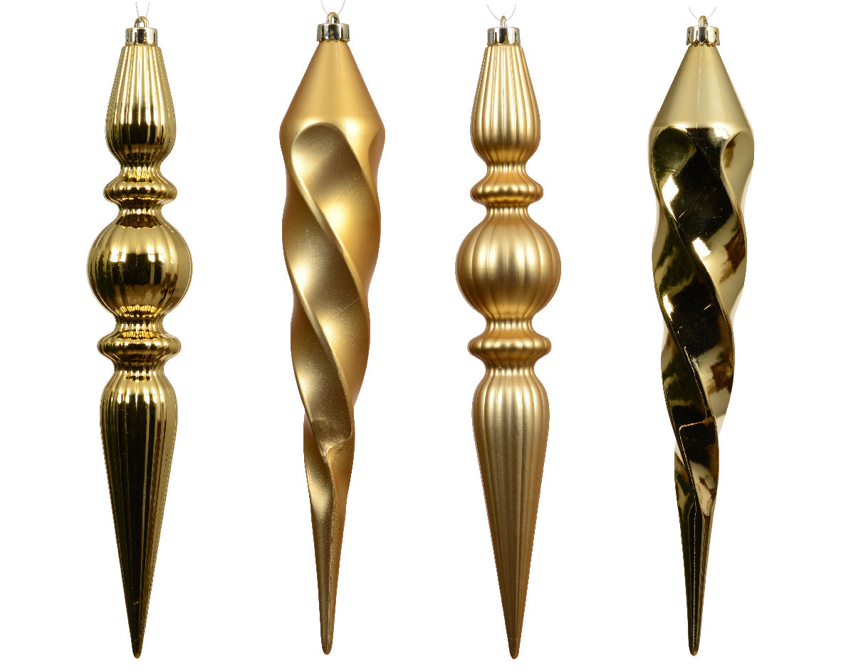 Light Gold Pendant Style Hanging Decoration - Pack of 4