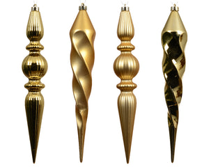 Light Gold Pendant Style Hanging Decoration - Pack of 4