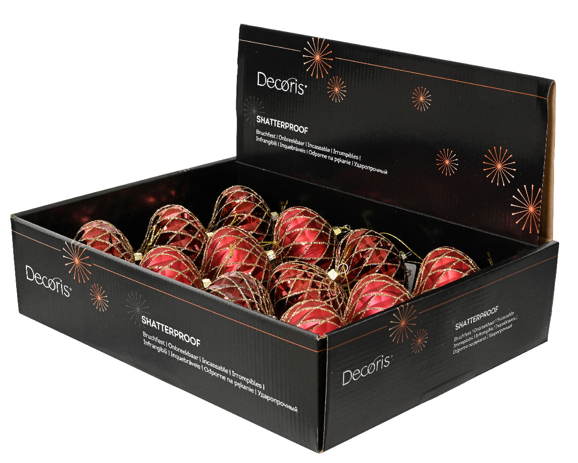 Oxblood onion shaped glittery bauble