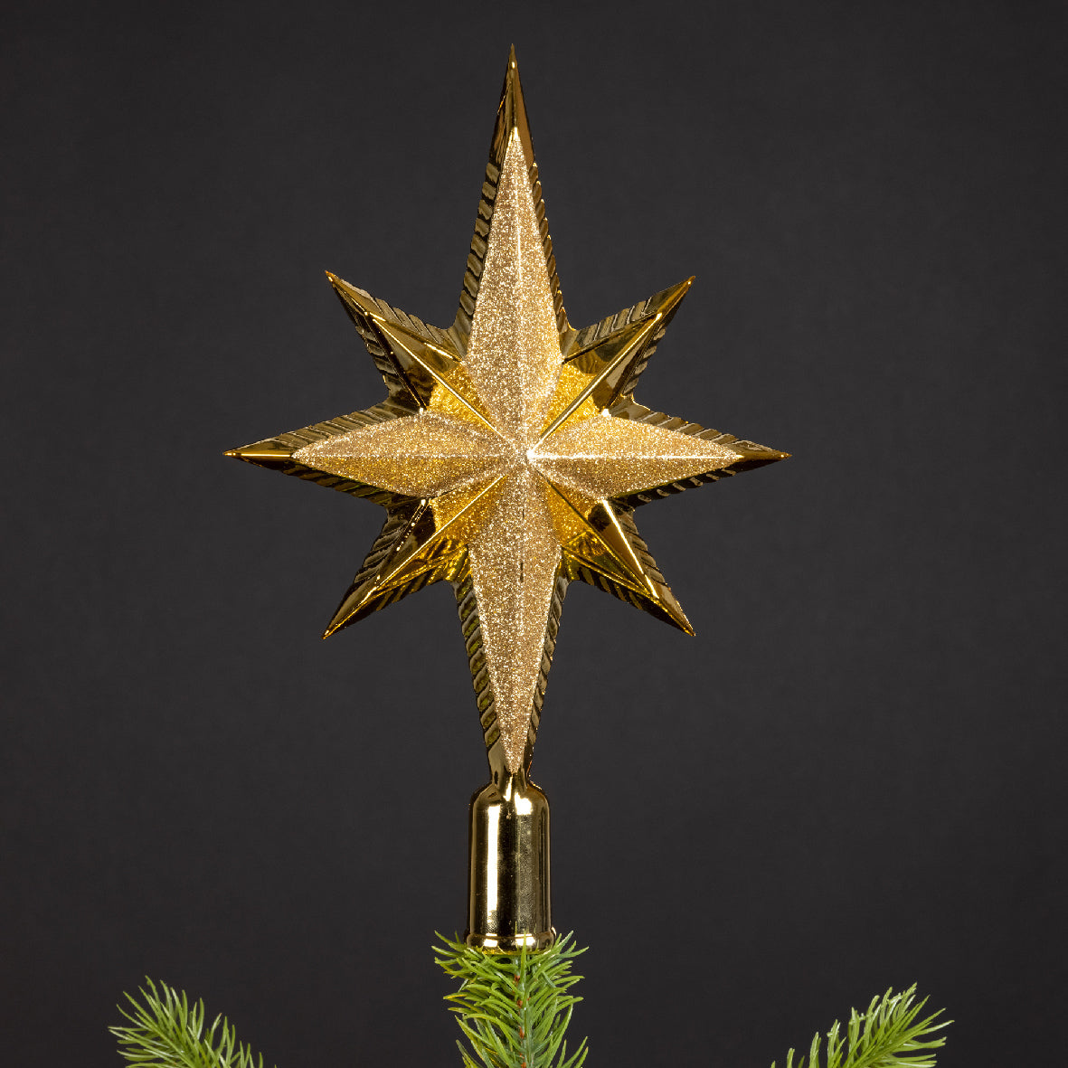 Gold star tree topper