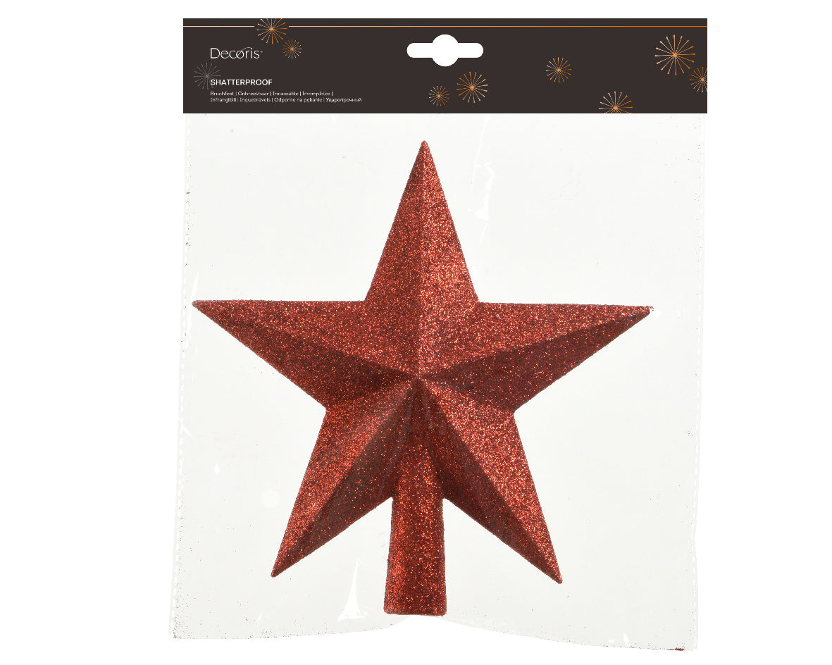 Christmas red glitter star treetopper