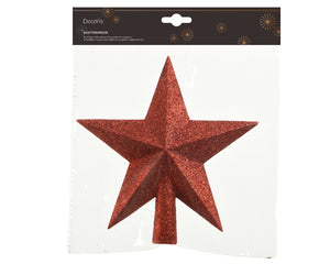 Christmas red glitter star treetopper
