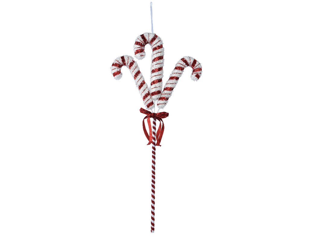 Candy Cane Tinsel Hanging Decoration