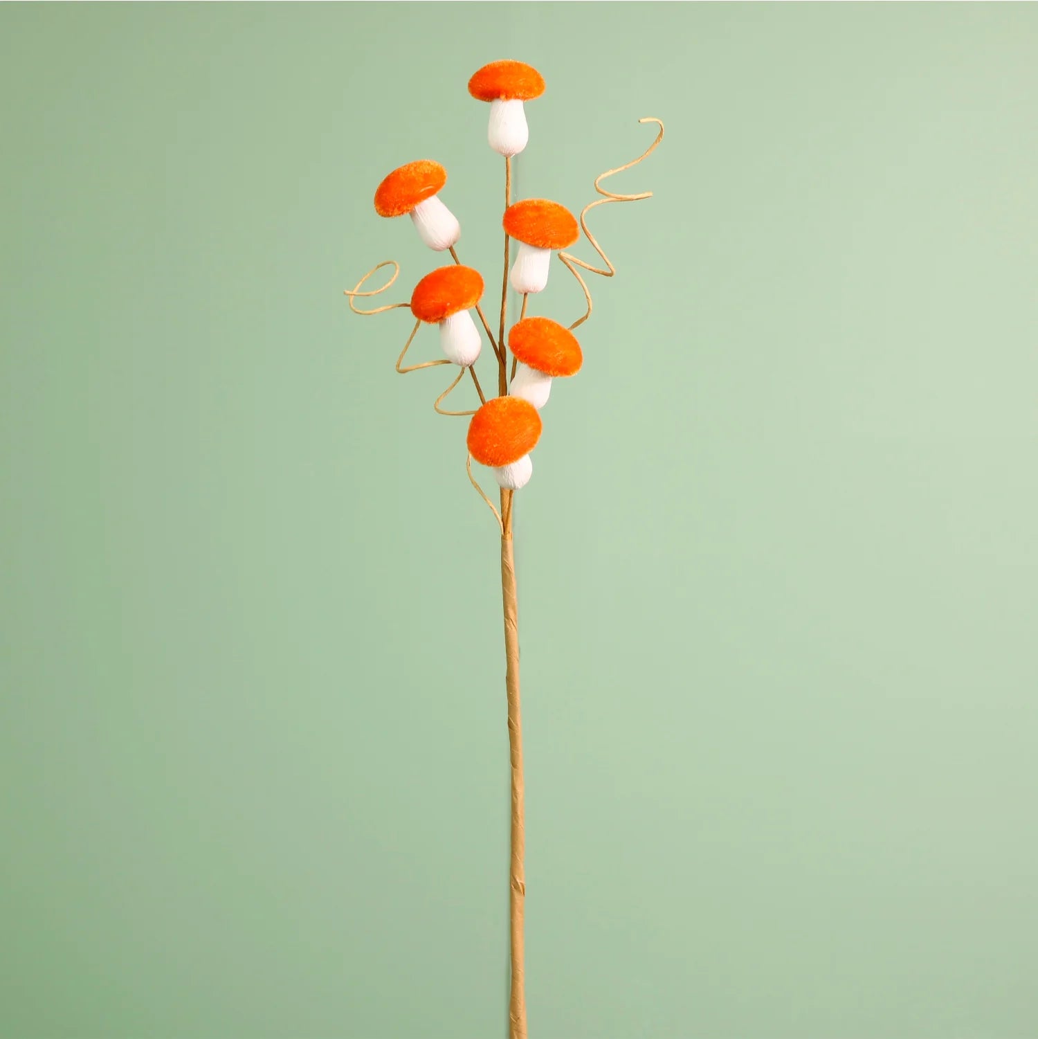 Burnt orange mini velvet mushroom spray
