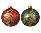 Holly and berries glass bauble pack