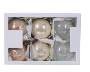 Glass bauble with enamel diamond beads