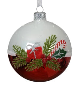 Bauble Glass Enamel Branch and Gift 2 Designs