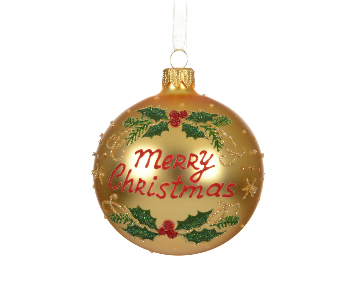 Merry Christmas glass bauble